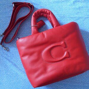 Authentic Coach Red Pillow Tote